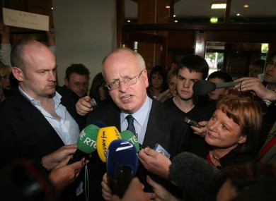 Michael McDowell leaves the RDS count centre in Dublin after conceding his seat in the 2007 General election.