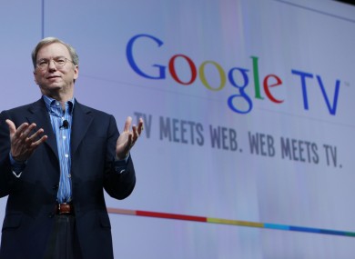 Eric Schmidt launching Google TV at Google's I/O conference earlier this year.
