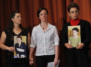 Released Sarah Shourd, centre, with Shane Bauer's mother (left) and Josh Fattal's mother on 19 September, 2010.