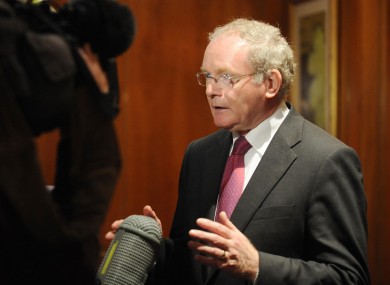 McGuinness answers questions at this morning's Tory Fringe meeting.
