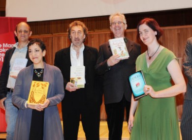 The six authors shortlisted for the Man Booker 2010 literary prize gathered left to right: Damon Galgut, Andrea Levy, Howard Jacobsen, Peter Carey, Emma Donoghue and Tom McCarthy.