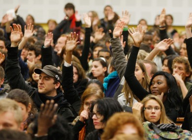 Students in Paris West University Nanterre La Défense vote last week to go on strike this week, coinciding with their mid-term break.
