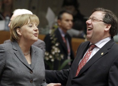 Brian Cowen will be hoping Angela Merkel's money will keep him laughing the way to the bank.