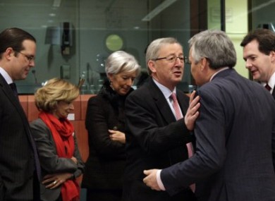 Finance ministers from EU member states gather in Brussels ahead of today's meeting.