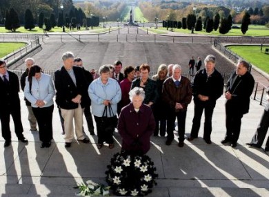 The families of the Disappeared lay a wreath at the steps of Stormont in 2007.