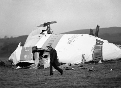 File photo dated 22 December, 1988, showing wreckage of Pan Am Flight 103.