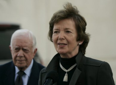Robinson photographed with fellow UN Elder, former US President Jimmy Carter.