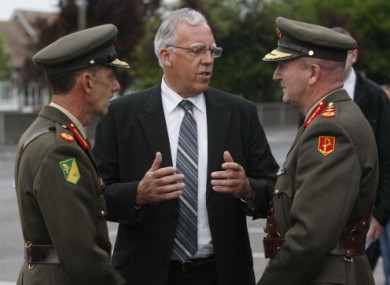 Minister Tony Killeen, centre, photographed at the removal service for former Chief of Staff of the Irish Defence Forces Dermot Early in June, 2010.