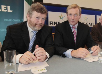 Fine Gael deputy leader Dr James Reilly, and leader Enda Kenny: the party's result in the Red C poll is its best for ten months.