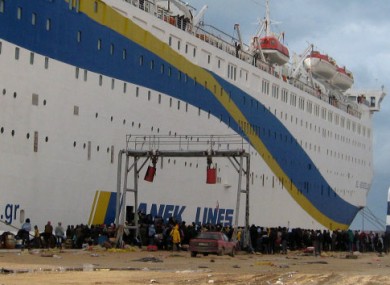 A boat leaving from Benghazi in Libya