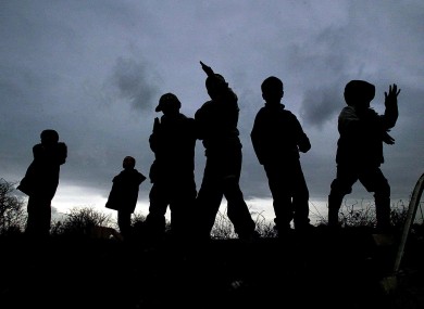 Children at a traveller halting site in west County Dublin in 2005.