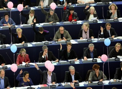 The European Parliament in Strasbourg: MEPs last night voted to encourage the European Commission to introduce a tax on financial transactions.