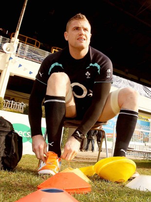 Togging out: Jamie Heaslip at training this morning.