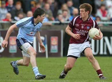 Heslin (right) takes on Dublin's Gary Sweeney in last year's U21 Leinster Football Final.