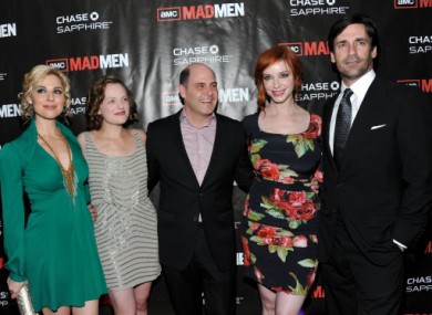 Some of the Mad Men cast with Matthew Weiner, centre, series creator and executive producer.