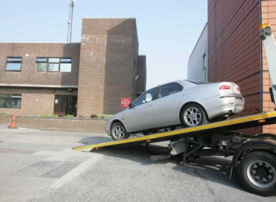 The vehicle at the centre of a bomb scare in Swords today is removed from the scene.