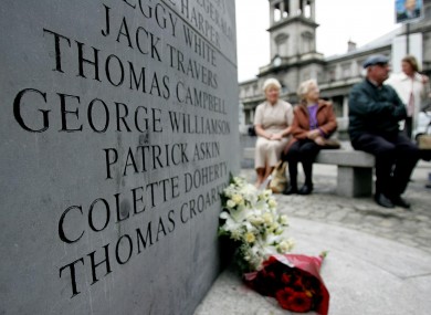 A monument in Talbot Street displays the names of those killed in the Dublin-Monaghan bombings.