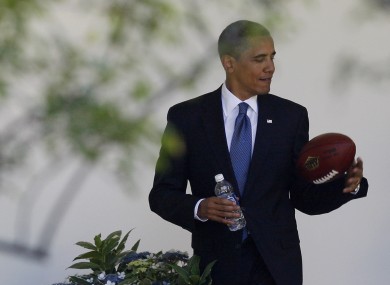 There'll be no time for footballs of any shape during President Obama's visit, according to a report this morning.