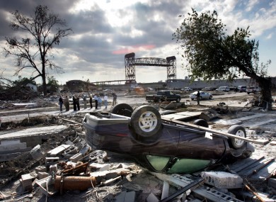 The devastated Lower Ninth Ward of New Orleans in the aftermath of Hurricane Katrina