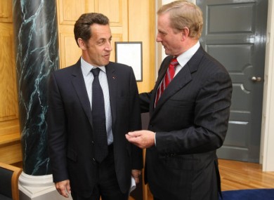 File photo of Enda Kenny meeting with France's Nicolas Sarkozy .