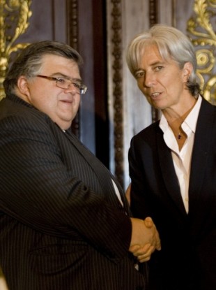 The finalists: Augustin Carstens and Christine Lagarde meeting in 2008.