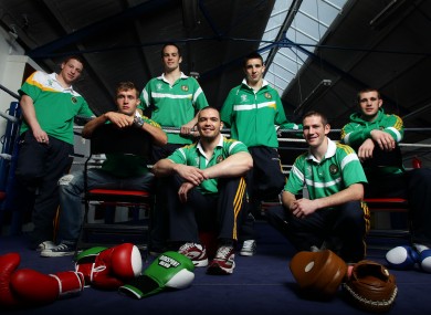 (L-R) Ray Moylette, Michael McDonagh, Darren O'Neill, Cathal McMonagle, Michael Conlan, Willie McLaughlin and Con Sheehan.