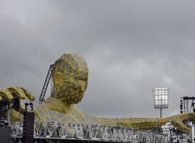 Take that Croke Park! The stadium has been invaded by a giant in prepartion for the visit of Robbie, Gary, Mark and co.