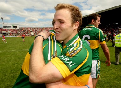 Marc O'Se and Darran O'Sullivan celebrate at the end of the game.