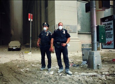 Police officers in New York on September 11, 2001