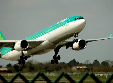An Aer Lingus flight takes off from Dublin