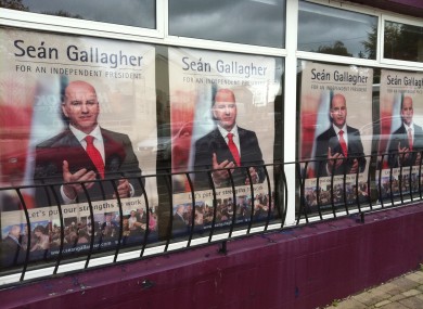 Seán Gallagher campaign posters in Cavan town today.