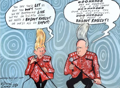 One of Donal Casey's cartoons, which went missing from a train yesterday.