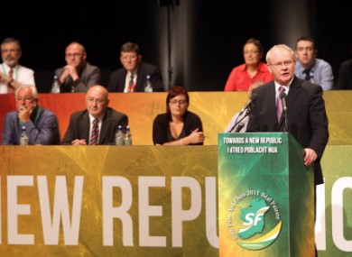 Martin McGuinness speaking at Sinn Féin's Ard Fheis last week.