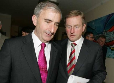 Gay Mitchell with party leader Enda Kenny during Fine Gael think-ins this week.