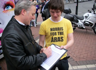 Members of the We Want Norris campaign gather signatures in Dublin