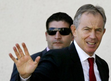 Former British Prime Minister Tony Blair is the Middle East quartet envoy.