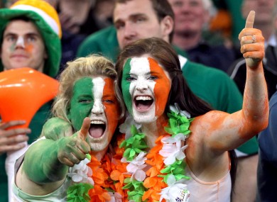 Irish fans in Dunedin earlier.