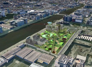 A computer-generated image of the 'vertical park' plan.
