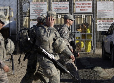 In this 2009 photo, US soldiers are seen at the jail in Taji. The jail was attacked by a suicide bomber this morning.