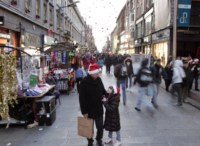 Christmas shoppers on Dublin's Henry Street