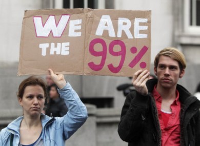 Demonstrators at Dame Street this week
