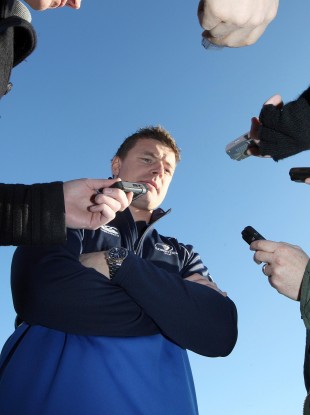 Brian O'Driscoll at this morning's Leinster media briefing.