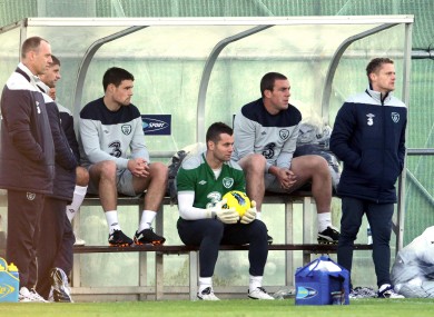Given with teammates on the sidelines yesterday. The Villa man sat out the session again today.