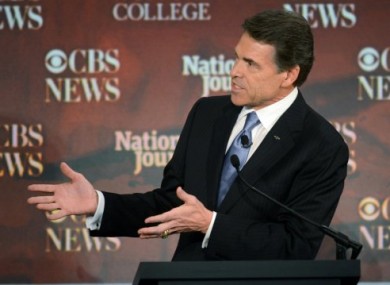 Rick Perry during last night's debate.