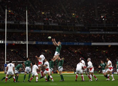 Paul O'Connell claims a line-out against England at Croker.