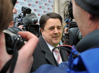 File photo of BNP leader and MEP Nick Griffin.