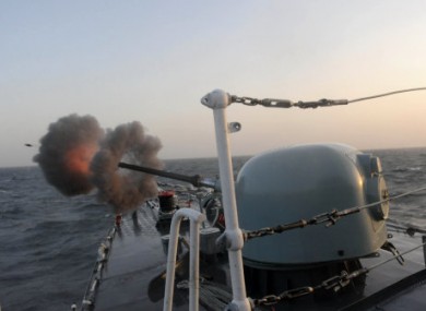 2010 photo of an Iranian military exercise in the Persian Gulf.