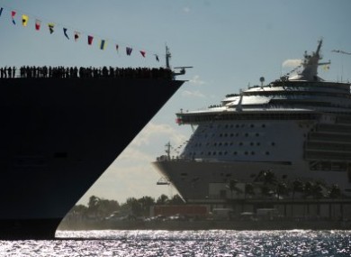 File photo of the Royal Caribbean Allure of the Seas passing the Royal Caribbean Navigator of the Seas.