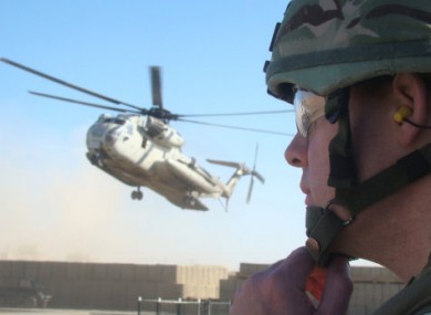 Soldiers in Afghanistan yesterday.