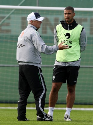Giovanni Trapattoni and Leon Best at Malahide.